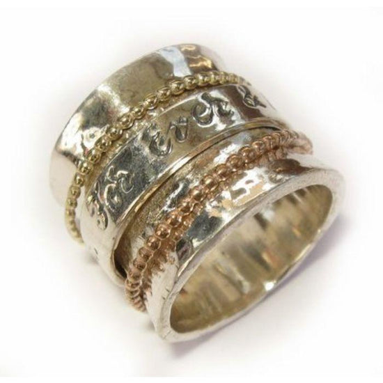 9K Gold & Sterling Silver Priestly Blessing Spinning Unisex Ring, Jewish &  Israeli Jewelry | Judaica Web Store